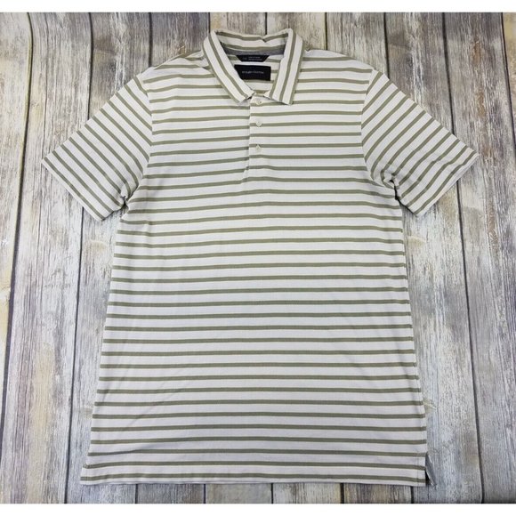 Wings + Horns Other - Wings Horns Polo Shirt Mens Size L Beige Green Short Sleeves Casual Preppy